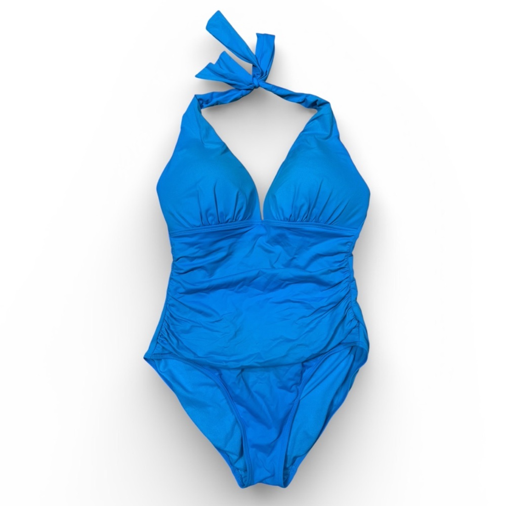 Lauren Ralph Lauren Women’s Blue One Piece Halter Top Swimsuit